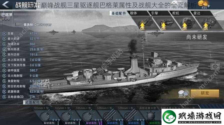 關于巔峰戰(zhàn)艦三星驅(qū)逐艦巴格萊屬性及戰(zhàn)艦大全的全面解析