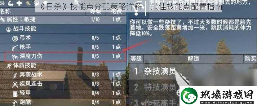 日殺技能點(diǎn)分配策略詳解
