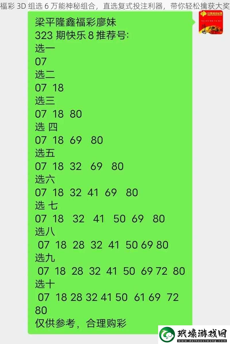 福彩3D組選6萬能神秘組合直選復(fù)式投注利器帶你輕松擒獲大獎