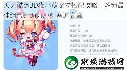 天天酷跑3D貓小萌寵物搭配攻略