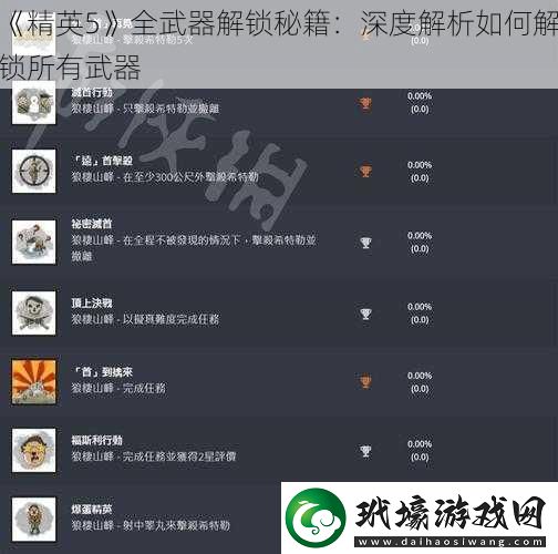 精英5全武器解鎖秘籍