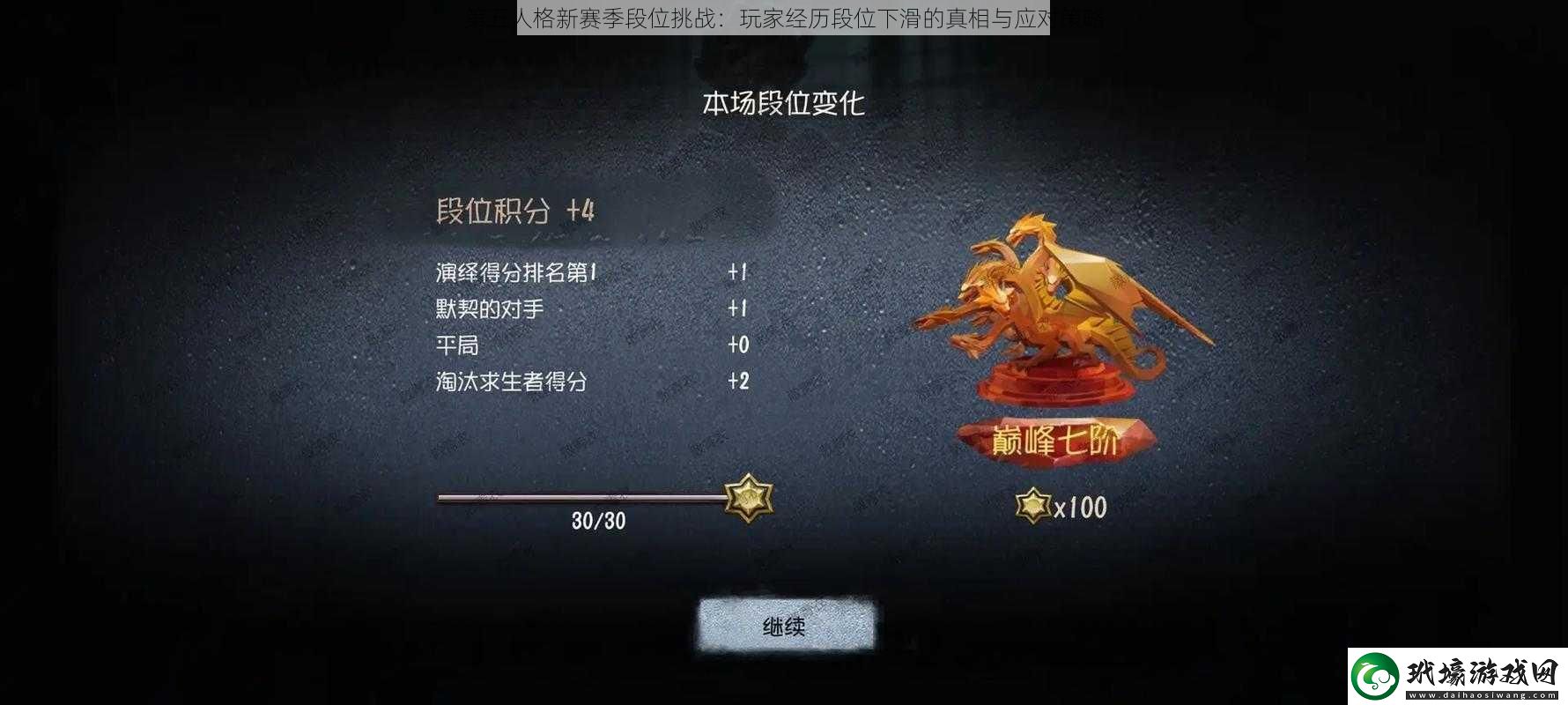 第五人格新賽季段位挑戰(zhàn)